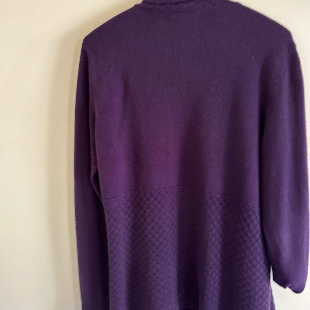 “Carolyn Taylor” purple cardigan sweater Large - Picture 2 of 5
